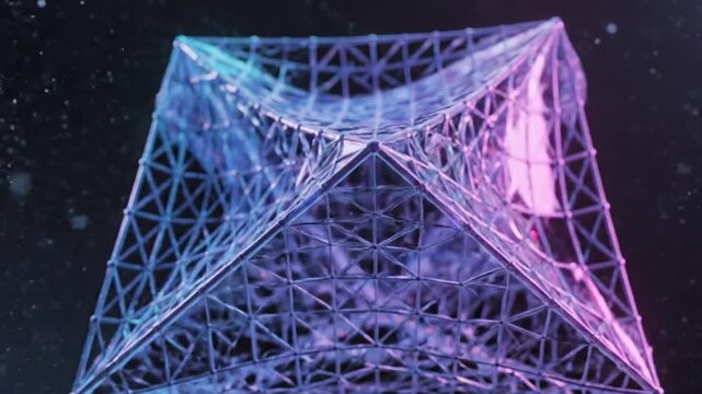Fractal Tringular wireframe looping background