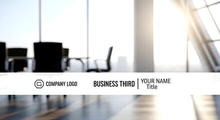 Modern Office Interior with Bright Sunlight and Blurred Backgrou