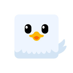 Cute box-shaped Duck illustration