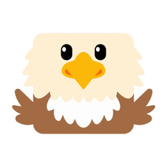 Naklejka premium Cute box-shaped Eagle illustration