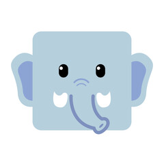 Cute box-shaped Elephant illustration