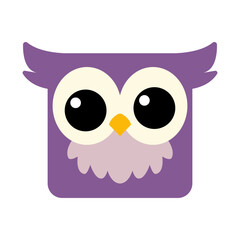 Cute box-shaped Owl illustration