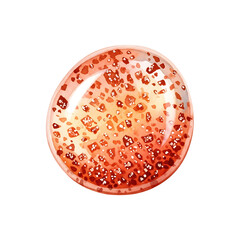 Watercolor Clipart of a Glittering Sunstone Isolated on White Background for Artistic Projects