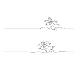 Angel. Continuous line art drawing vector illustration.