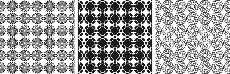 Collection Shapes Pattern Pack Minimalist Abstract Pattern Set flower shape, unique symbol, and circle hexagon