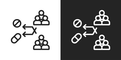 Crossover Icon In Black And White Line Style