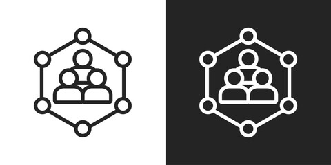 Participant Icon In Black And White Line Style