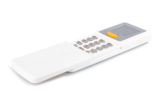 Air conditioner remote control on a white background