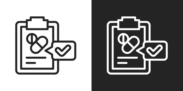 Clinical Icon In Black And White Line Style
