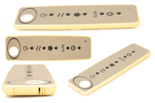 Air conditioner remote control on a white background