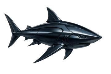 Obraz premium Robot shark illustration showing a mechanical predator for themes of innovation, technology, danger, and marine exploration