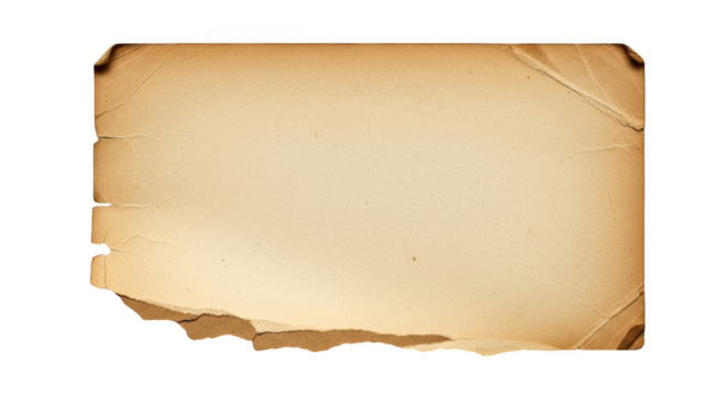 Aged torn paper with rough edges and visible creases isolated on a transparent background vintage - Powered by Adobe