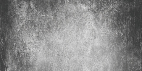 Dark grunge texture background distressed aged cracked concrete or stone wall surface with scratches and splatters monochrome design element.