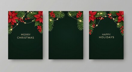 Christmas card mockups with decorations
