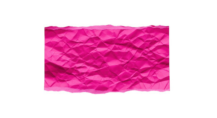 Bright pink crumpled paper with torn edges isolated on a transparent background pink paper torn paper