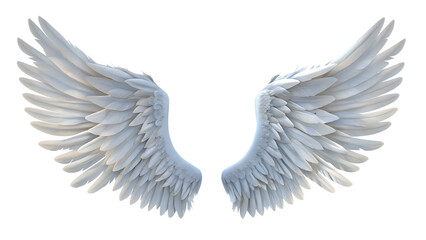 Obraz premium White Angel Wings on Background isolated on a transparent background white wings