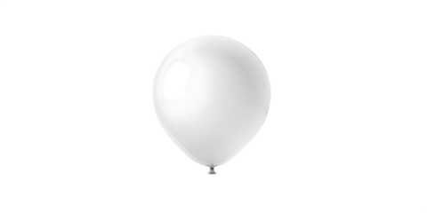 White balloon on transparent background png isolated on a transparent background