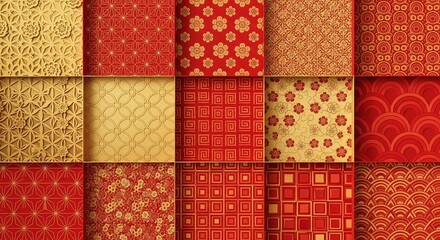 Collection of decorative patterned textures