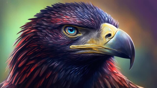 Closeup of majestic eagle with piercing eyes 