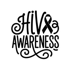 HIV Awareness. Wolrd HIV Day Vector Design Isolated on White Background