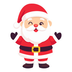 Jolly Santa: A cheerful depiction of Santa Claus, full of joy and holiday spirit. with a wink and a warm smile. 