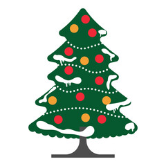 Festive Holiday Tree: A festive Christmas tree, adorned with colorful ornaments and lights, symbolizing the joy and spirit of the holiday season.