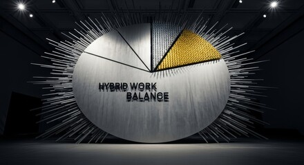Striking hybrid work balance chart offers a modern approach to visualizing flexible work arrangements and strategies for productivity in business analysis