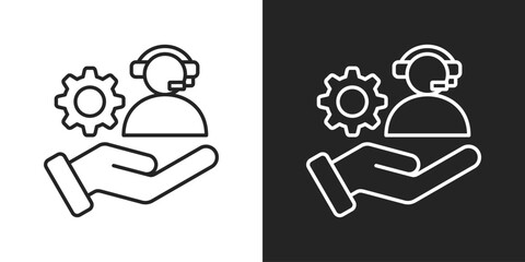 Support Icon In Black And White Line Style