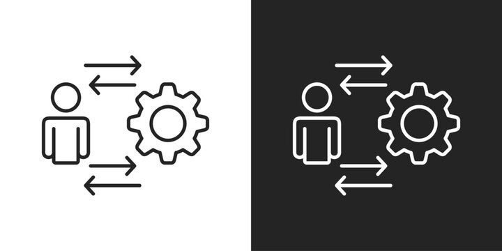 Approach Icon In Black And White Line Style
