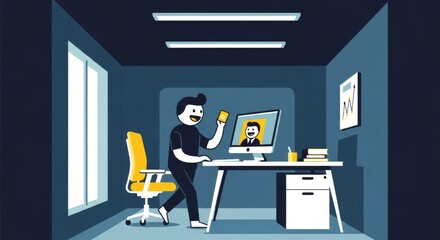 Join the video call, connect with my team and have a virtual meeting, the modern way to work, professional and productive, team work and online communication