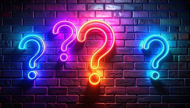 Abstract Question Sign for Trivia Night and Inquiry 