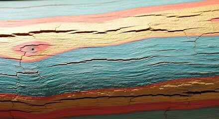 Colorful Wood Texture with Natural Cracks and Grain Detail