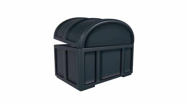 Black Curved Lid Treasure Chest