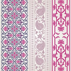 wedding card design, traditional paisley floral pattern , royal India	