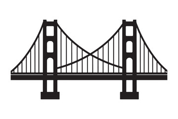 Fototapeta premium Golden Gate Bridge Silhouette Vector, Golden Gate Bridge, San Francisco, USA
