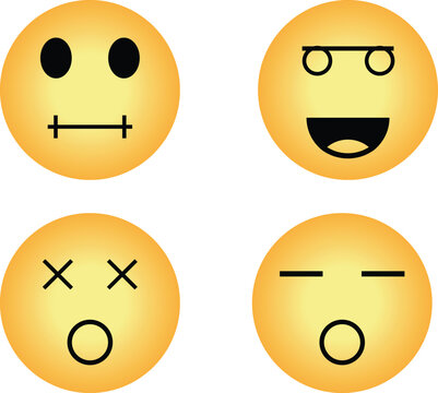 Set of emogy smiley icons,emoji collection. set of yellow face smiles