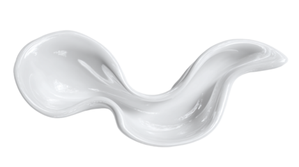 Abstract white fluid form 3d rendered isolated on transparent background