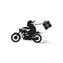 Santa Motorbike Holiday Ride | Xmas Gift Delivery | 2025 Celebration Silhouette