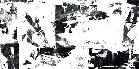 Papercut grunge abstract background vector torn ripped paper texture overlay and distressed collage effect on transparent background.