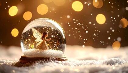 Snow Globe with Tiny Fairy Sprinkling Stars