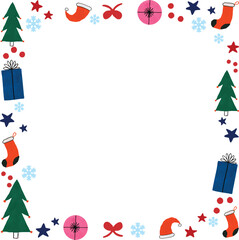 Gift Box And Christmas Tree Frame