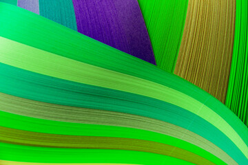 Countless paper stacks, soft curves, colorful hues, various shapes, strong textures, much like ribbons, silk, or lollipops, with ribbons flowing around. fresh