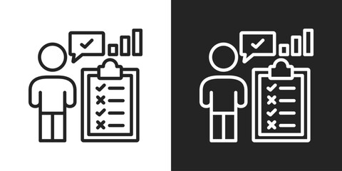 accountability Icon In Black And White Line Style