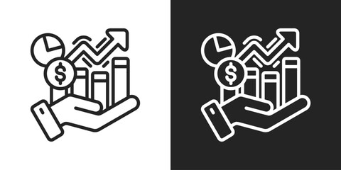 Profitability Icon In Black And White Line Style
