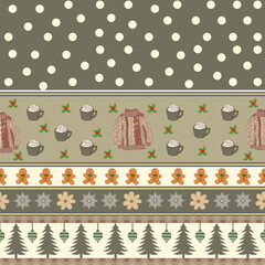 Rustic Holiday Sweater Gingerbread Polka Dot Pattern