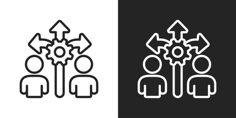 Flexibility Icon In Black And White Line Style