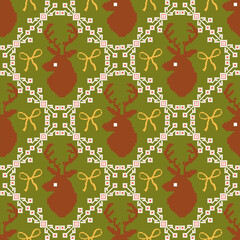 Nordic Ugly Sweater Reindeer Seamless Pattern