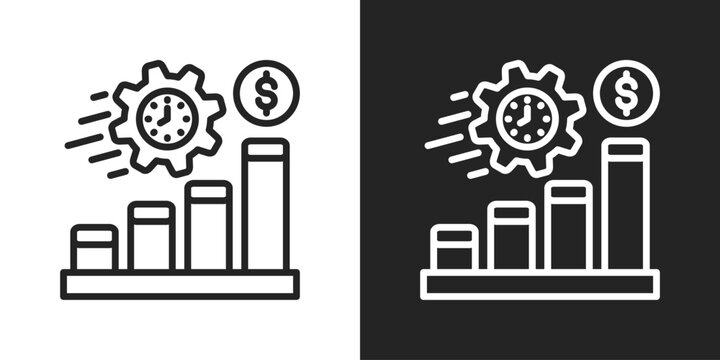 efficiency Icon In Black And White Line Style