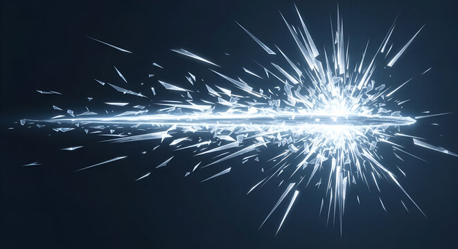 Dynamic abstract background with shattered glass effect and vibrant light burst