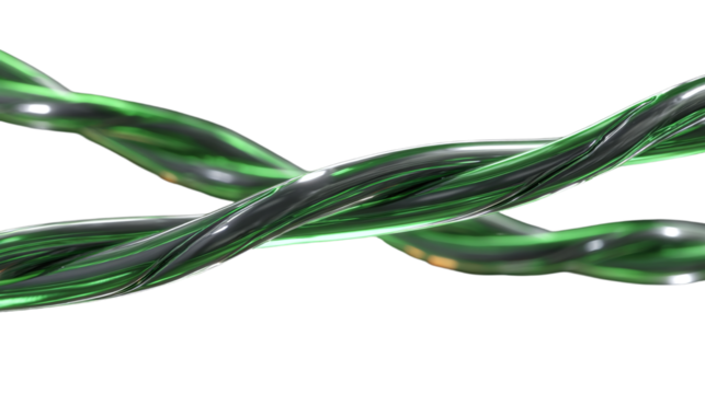 Abstract metallic ribbon swirl 3d style isolated on transparent background